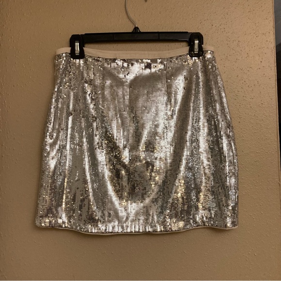 Silver Sequin Mini Skirt FINAL PRICE - Picture 2 of 8
